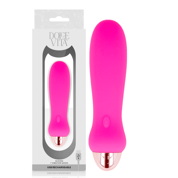 DOLCE VITA - AUFLADBARER VIBRATOR FÜNF ROSA - GESCHWINDIGKEITEN - INTIM SPACE Online Sexshop