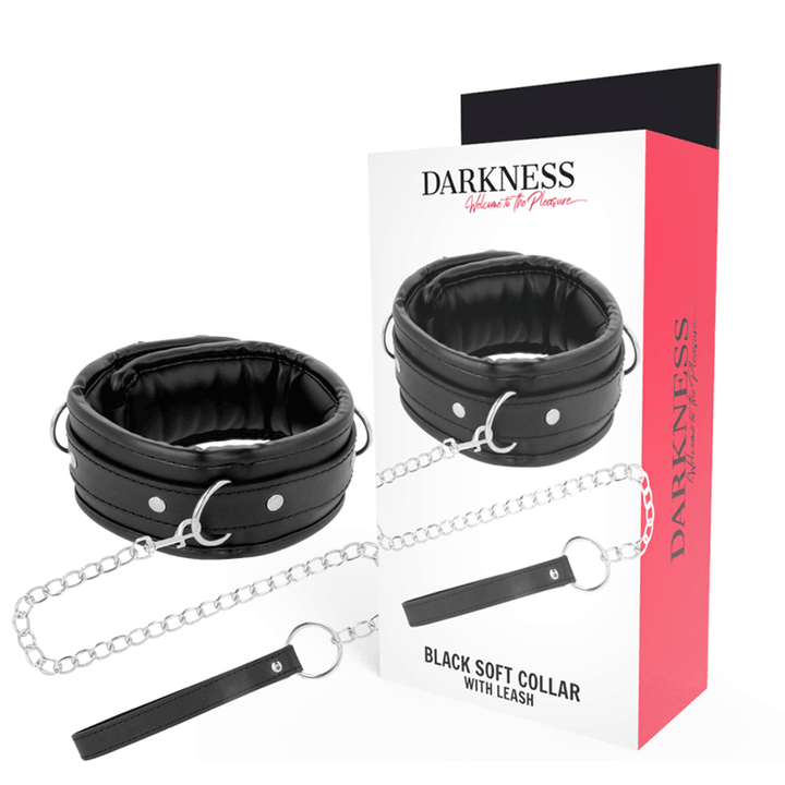 DARKNESS - WEICHE LEDER-HALSKETTE MIT KETTE - INTIM SPACE Online Sexshop