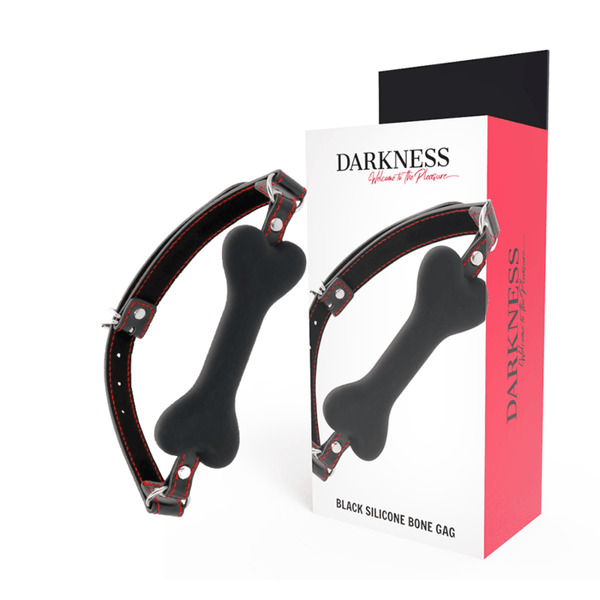 DARKNESS - SCHWARZER KNOCHEN-SILIKON-Knebel - INTIM SPACE Online Sexshop