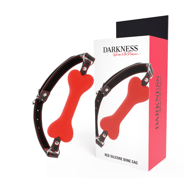 DARKNESS - ROTER KNOCHEN-SILIKON-Knebel - INTIM SPACE Online Sexshop