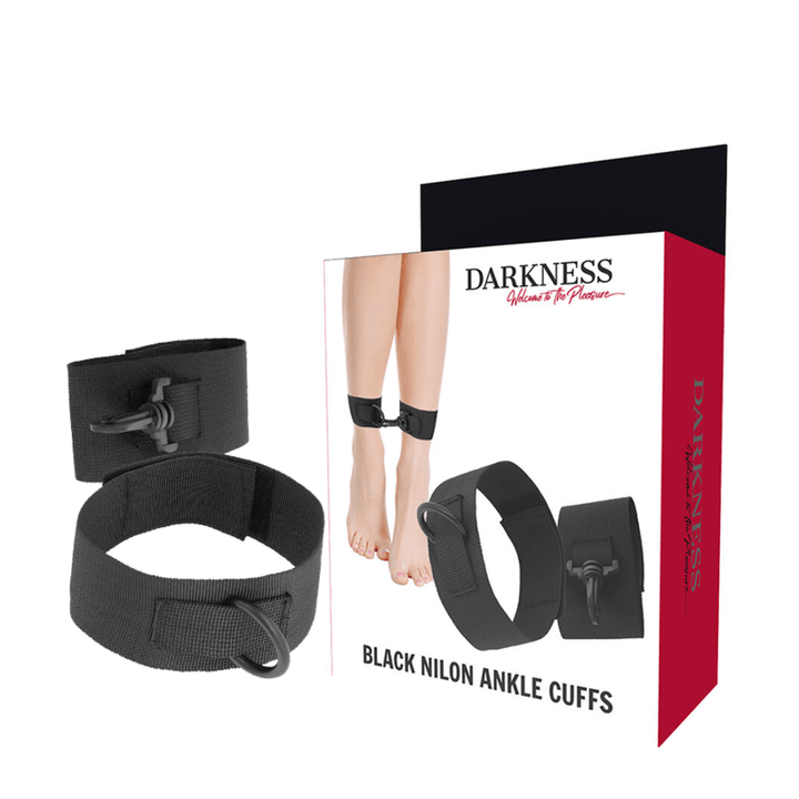 DARKNESS - KNÖCHELMANSCHETTEN AUS SCHWARZEM NYLON - INTIM SPACE Online Sexshop