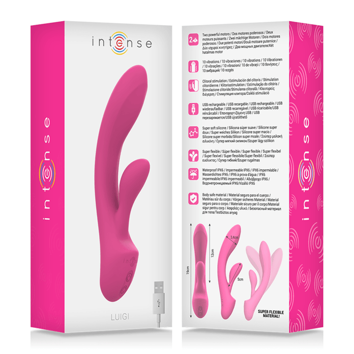 INTENSE - LUIGI RABBIT VIBRATOR ROSA FLÜSSIGES SILIKON - INTIM SPACE Online Sexshop