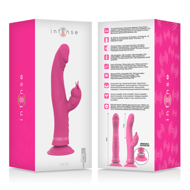 INTENSE - JULIO RABBIT VIBRATOR ROSA SILIKON - INTIM SPACE Online Sexshop