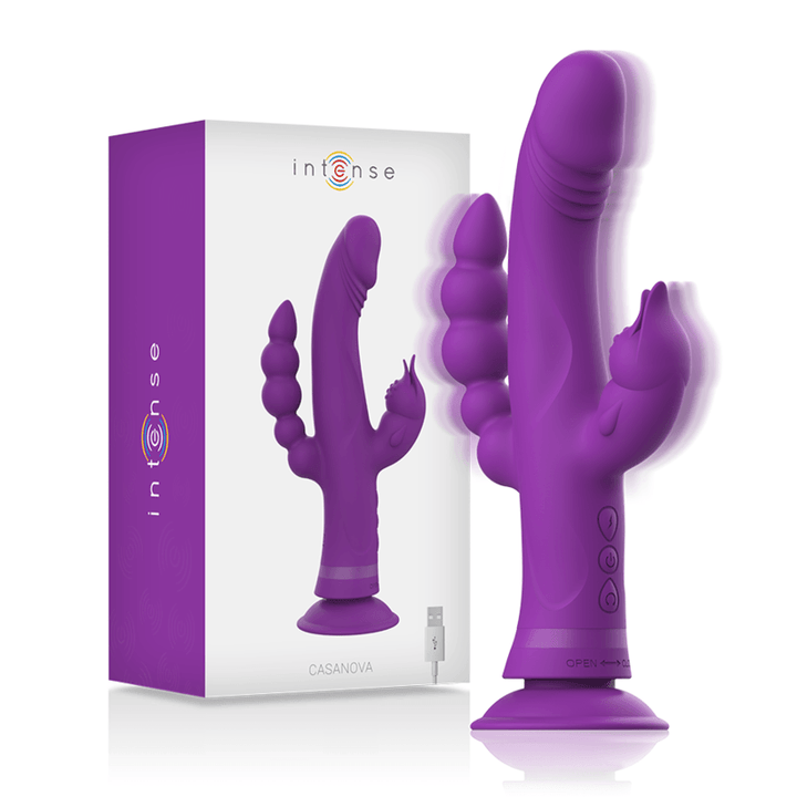 INTENSE - CASANOVA RABBIT SILIKONVIBRATOR DREIFACHMOTOR LILA - INTIM SPACE Online Sexshop