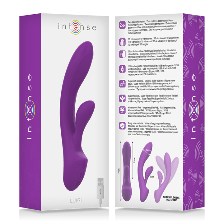 INTENSE - LUIGI RABBIT VIBRATOR FLÜSSIGES SILIKON LILA - INTIM SPACE Online Sexshop