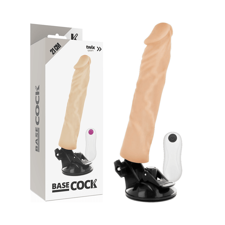 BASECOCK - REALISTISCHER VIBRATOR MIT FERNBEDIENUNG NATURWEISS 21 CM -O- - CM - INTIM SPACE Online Sexshop