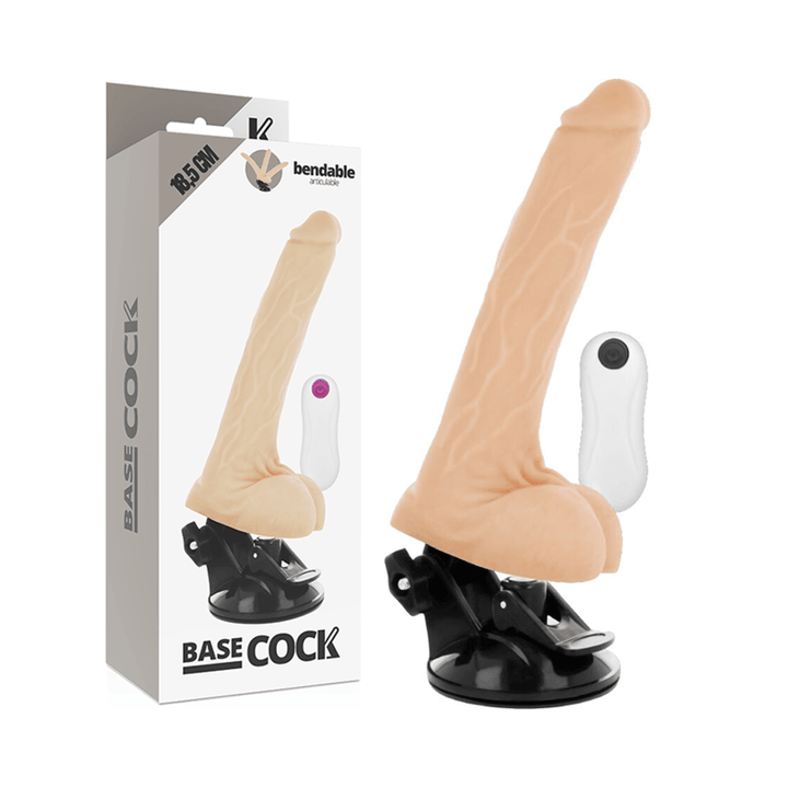 BASECOCK - ARTIKULIERBARER VIBRATOR NATÜRLICH FERNBEDIENUNG 18.5 CM -O- - CM - INTIM SPACE Online Sexshop