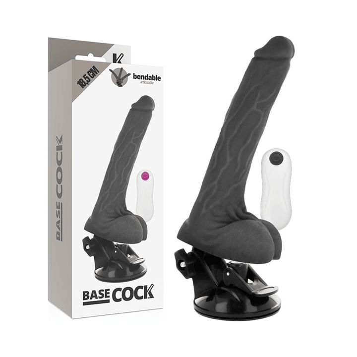 BASECOCK - ARTIKULIERBARER VIBRATOR MIT FERNBEDIENUNG SCHWARZ 18.5 CM -O- - CM - INTIM SPACE Online Sexshop