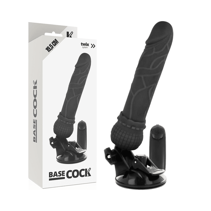 BASECOCK - REALISTISCHER VIBRATOR MIT FERNBEDIENUNG SCHWARZ 19.5 CM -O- - CM - INTIM SPACE Online Sexshop