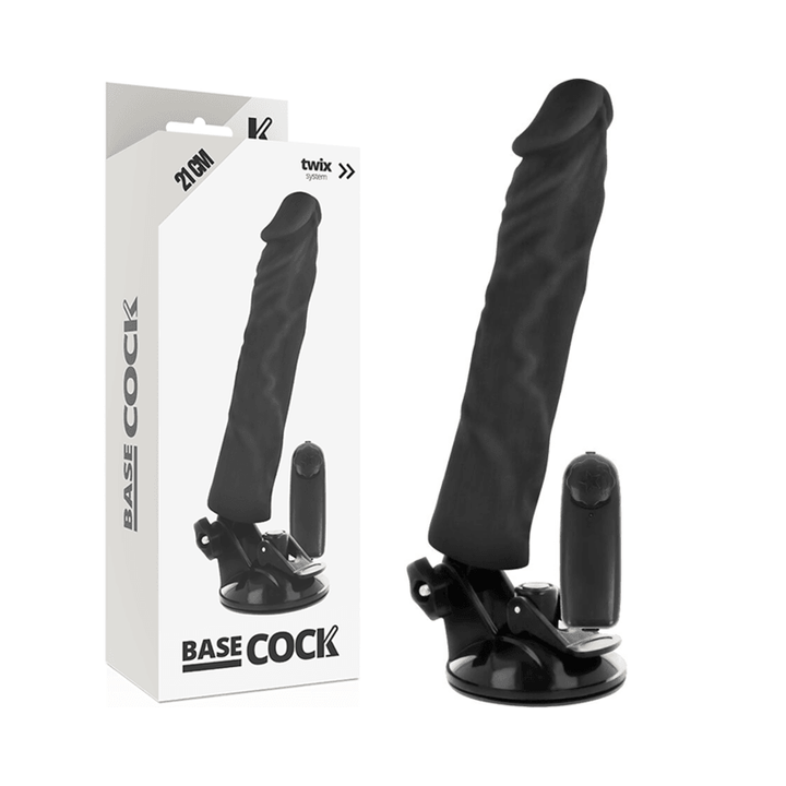 BASECOCK - REALISTISCHER VIBRATOR MIT FERNBEDIENUNG SCHWARZ 21 CM -O- - CM - INTIM SPACE Online Sexshop