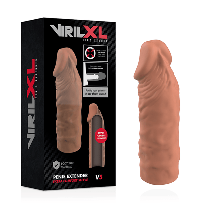 VIRILXL - FLÜSSIGE SILIKON V5 BRAUNE PENISVERLÄNGERUNG - INTIM SPACE Online Sexshop