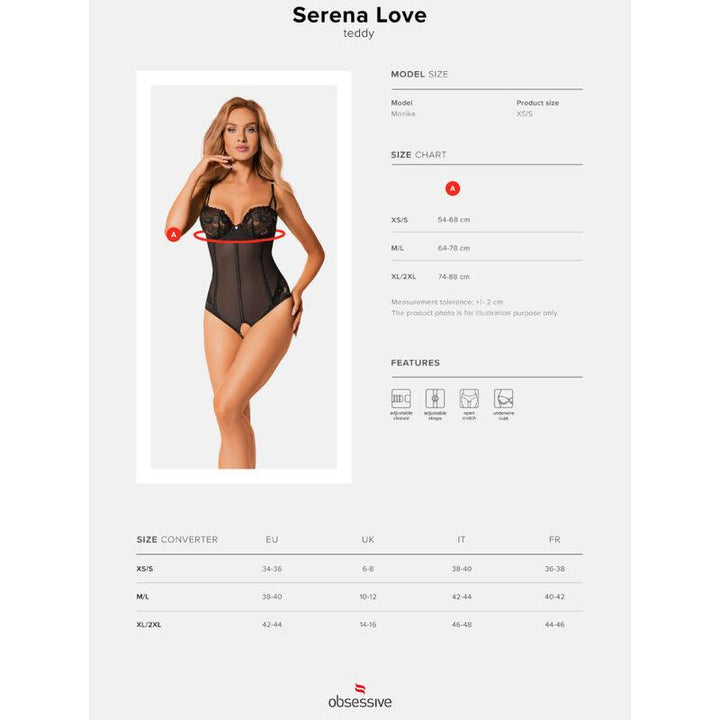 OBSESSIVE - SERENA LOVE OUVERT-TEDDY XS/S - INTIM SPACE Online Sexshop