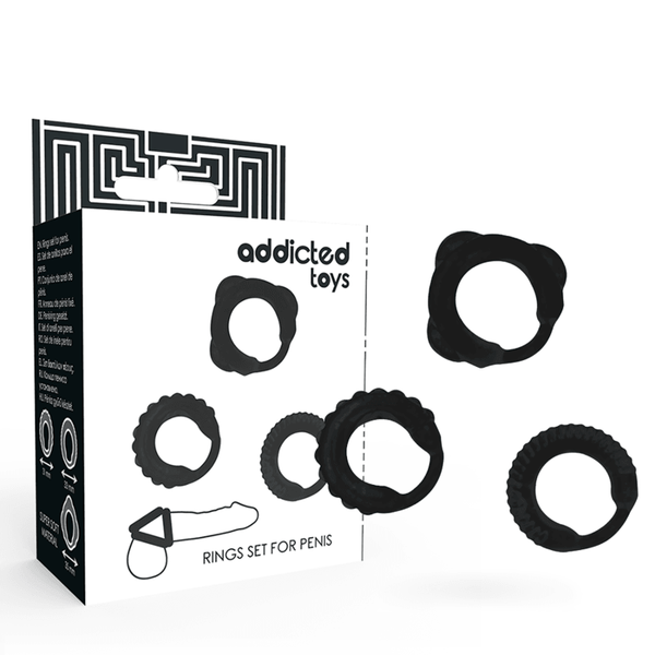 ADDICTED TOYS - C-RING-SET SCHWARZ - INTIM SPACE Online Sexshop