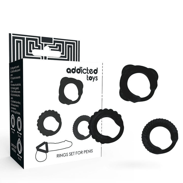 ADDICTED TOYS - C-RING-SET SCHWARZ - INTIM SPACE Online Sexshop