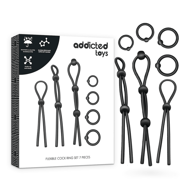 ADDICTED TOYS - FLEXIBLES SILIKON-COCKRING-SET 7-TEILIG - INTIM SPACE Online Sexshop