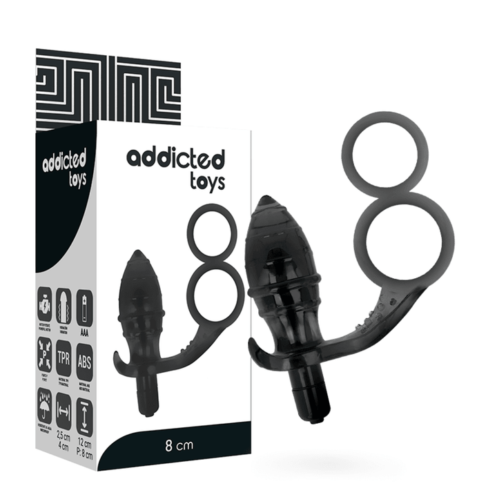 ADDICTED TOYS - ANALPLUG MIT DOPPELTEM SCHWARZEN RING - INTIM SPACE Online Sexshop