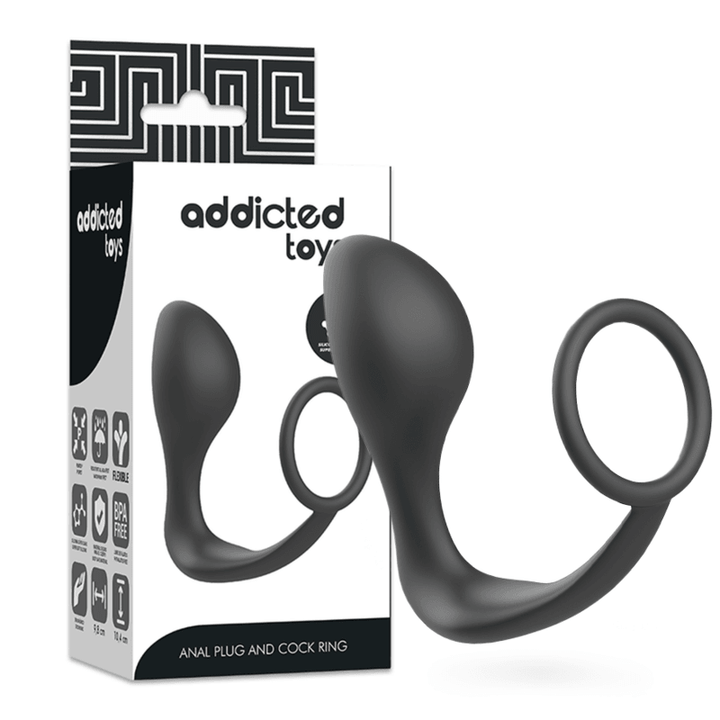 ADDICTED TOYS - ANALPLUG MIT SCHWARZEM SILIKONRING - INTIM SPACE Online Sexshop