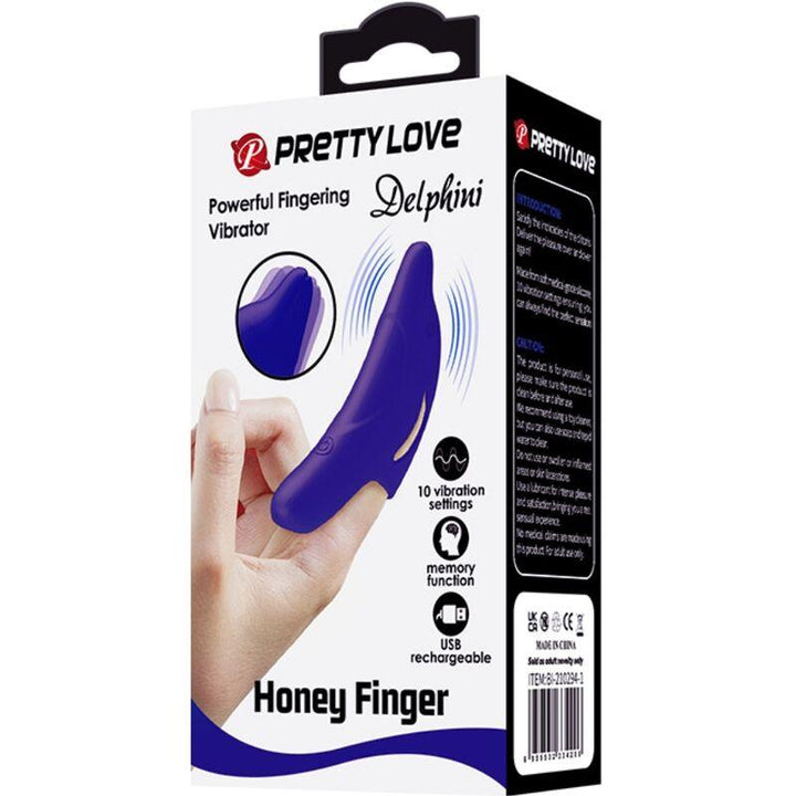 PRETTY LOVE - DELPHINI LEISTUNGSSTARKER DUNKELBLAUER FINGERSTIMULATOR - INTIM SPACE Online Sexshop