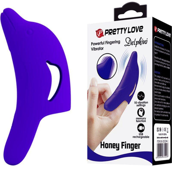 PRETTY LOVE - DELPHINI LEISTUNGSSTARKER DUNKELBLAUER FINGERSTIMULATOR - INTIM SPACE Online Sexshop