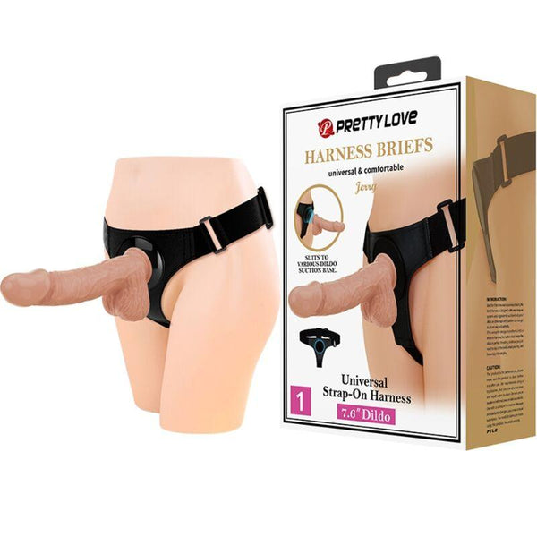 PRETTY LOVE - HARNESS-HOSE UNIVERSAL-HARNESS MIT DILDO JERRY 21.8 CM NATUR - INTIM SPACE Online Sexshop