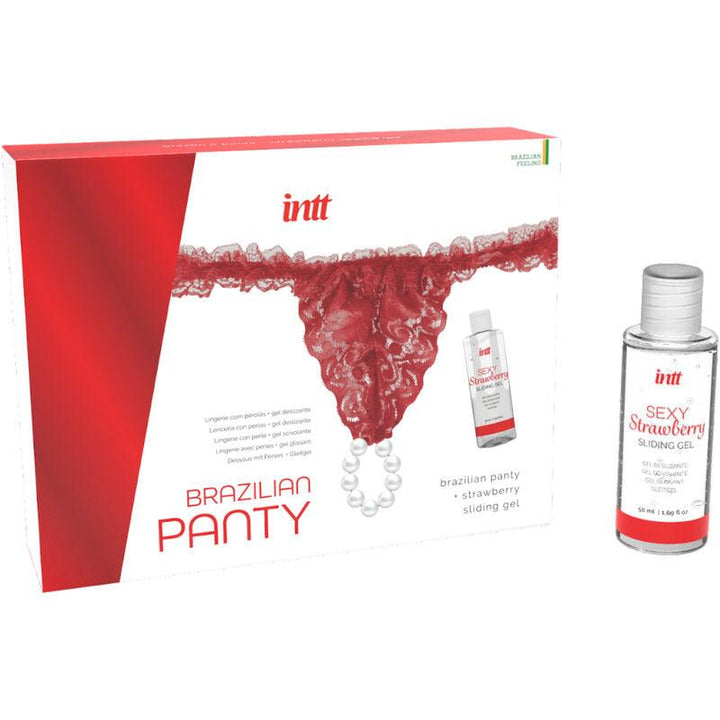 INTT RELEASES - BRASILIANISCHES ROTES HÖSCHEN MIT PERLEN UND SCHMIERGEL 50 ML - INTIM SPACE Online Sexshop