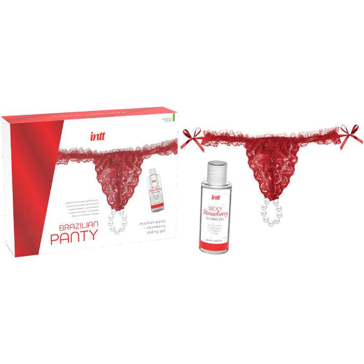 INTT RELEASES - BRASILIANISCHES ROTES HÖSCHEN MIT PERLEN UND SCHMIERGEL 50 ML - INTIM SPACE Online Sexshop