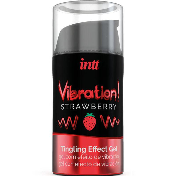 INTT - KRAFTVOLLES INTIMSTIMULIERENDES FLÜSSIGES VIBRATIONSGEL ERDBEERE 15 ML - INTIM SPACE Online Sexshop