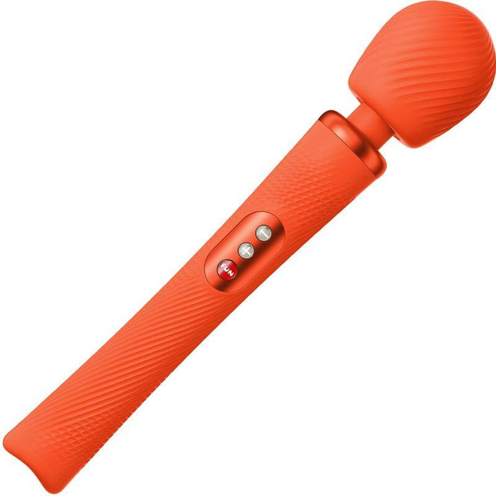 FUN FACTORY - VIM SILIKON WIEDERAUFLADBARER, VIBRIERENDER, GEWICHTETER RUMBLE WAND SUNRISE ORANGE - INTIM SPACE Online Sexshop