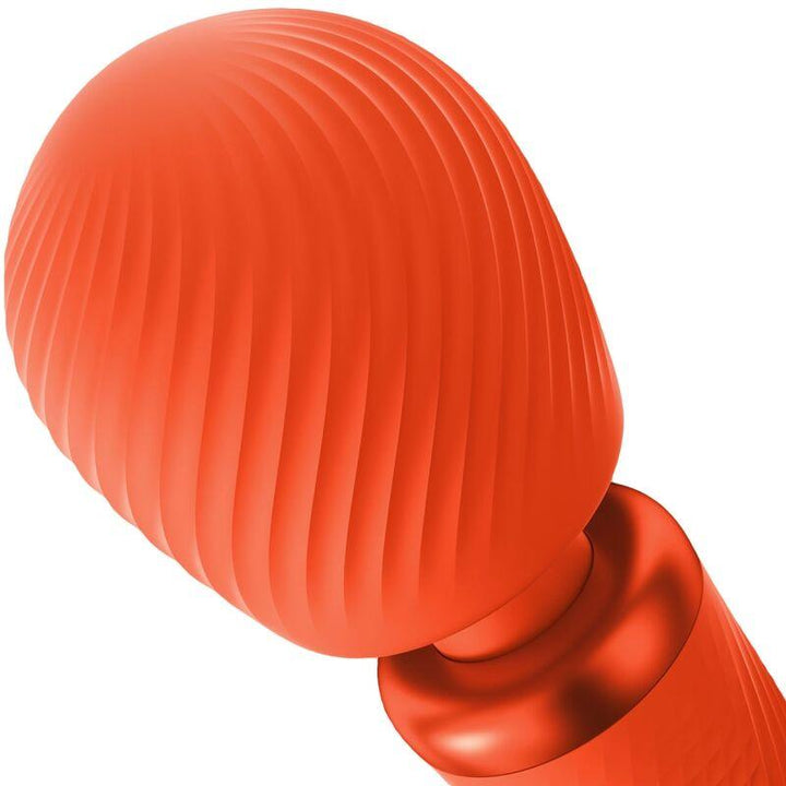 FUN FACTORY - VIM SILIKON WIEDERAUFLADBARER, VIBRIERENDER, GEWICHTETER RUMBLE WAND SUNRISE ORANGE - INTIM SPACE Online Sexshop