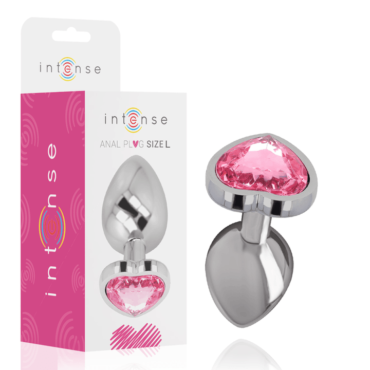 INTENSE - ALUMINIUM-METALL-ANAL-STECKER ROSA HERZ GRÖSSE L - INTIM SPACE Online Sexshop