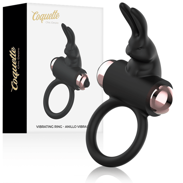 COQUETTE CHIC DESIRE - COCKRING MIT VIBRATOR SCHWARZ/ GOLD - INTIM SPACE Online Sexshop