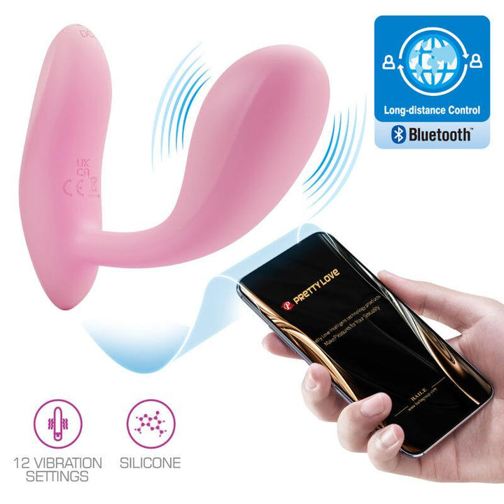 PRETTY LOVE - BAIRD G-SPOT 12 VIBRATIONEN WIEDERAUFLADBARE ROSA APP - INTIM SPACE Online Sexshop