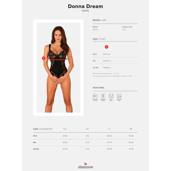 OBSESSIVE - DONNA DREAM SCHRITTLOSER TEDDY XS/S - INTIM SPACE Online Sexshop