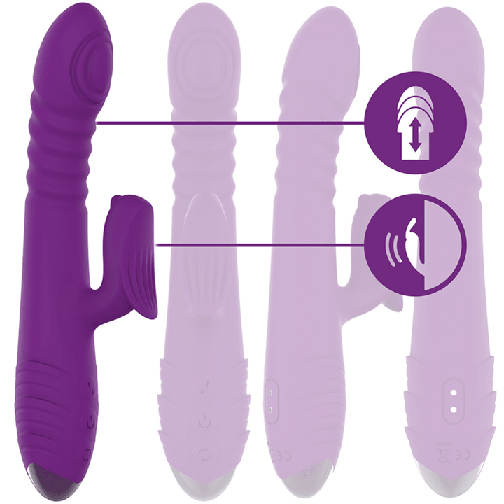 INTENSE - IGGY MULTIFUNKTIONS-WIEDERAUFLADBARER VIBRATOR UP - DOWN MIT KLITORELSTIMULATOR LILA - INTIM SPACE Online Sexshop