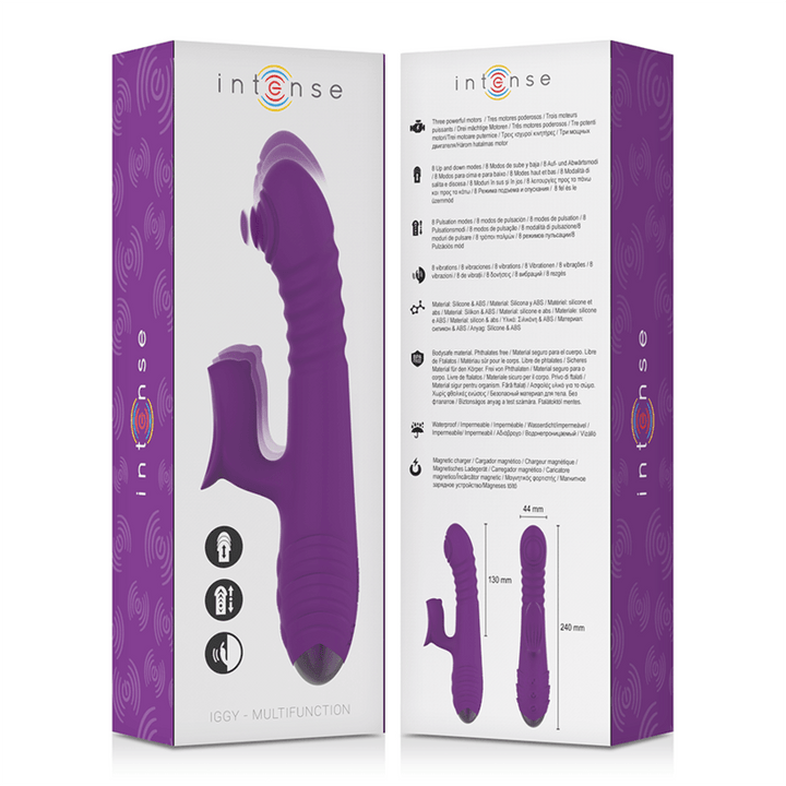 INTENSE - IGGY MULTIFUNKTIONS-WIEDERAUFLADBARER VIBRATOR UP - DOWN MIT KLITORELSTIMULATOR LILA - INTIM SPACE Online Sexshop