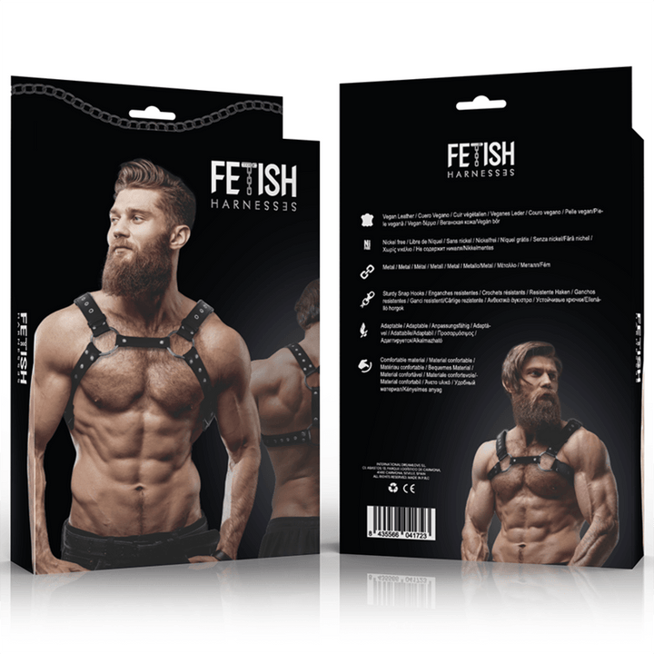 FETISH SUBMISSIVE ATTITUDE - BRUSTGESCHIRR AUS ÖKO-LEDER FÜR HERREN MIT NIETEN - INTIM SPACE Online Sexshop