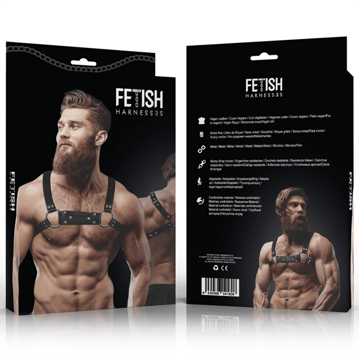 FETISH SUBMISSIVE ATTITUDE - BULLDOG-BRUSTGESCHIRR AUS ÖKO-LEDER FÜR HERREN, GRÖSSE M/L - INTIM SPACE Online Sexshop