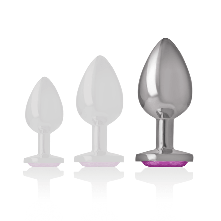 INTENSE - ANALPLUG AUS ALUMINIUMMETALL MIT ROSA KRISTALL, GRÖSSE L - INTIM SPACE Online Sexshop