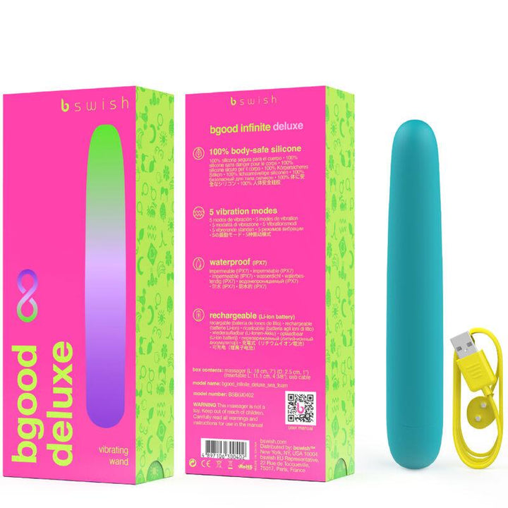 B SWISH - BGOOD INFINITE DELUXE WIEDERAUFLADBARER VIBRATOR BLAUES SILIKON - INTIM SPACE Online Sexshop