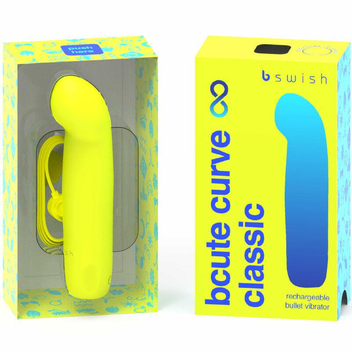 B SWISH - BCUTE CURVE INFINITE KLASSISCHER WIEDERAUFLADBARER SILIKONVIBRATOR GELB - INTIM SPACE Online Sexshop