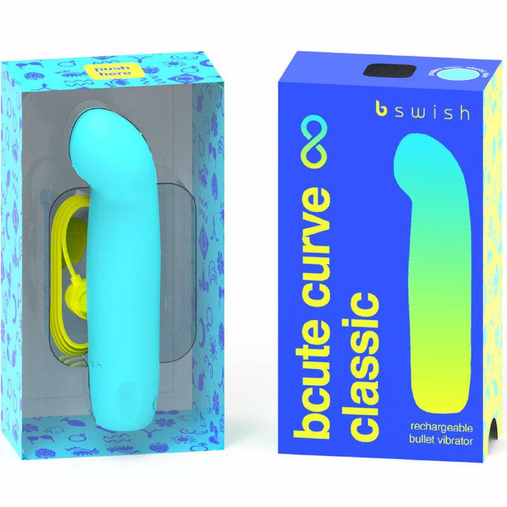 B SWISH - BCUTE CURVE INFINITE KLASSISCHER WIEDERAUFLADBARER VIBRATOR AUS BLAUEM SILIKON - INTIM SPACE Online Sexshop