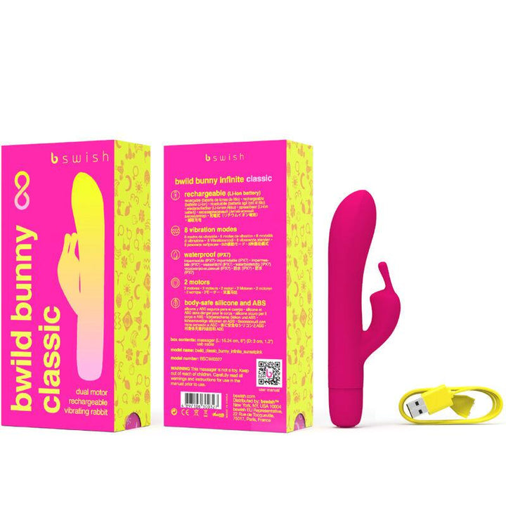 B SWISH - BWILD BUNNY INFINITE KLASSISCHER WIEDERAUFLADBARER VIBRATOR ROSA SILIKON - INTIM SPACE Online Sexshop