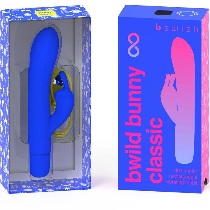 B SWISH - BWILD BUNNY INFINITE KLASSISCHER WIEDERAUFLADBARER VIBRATOR AUS BLAUEM SILIKON - INTIM SPACE Online Sexshop