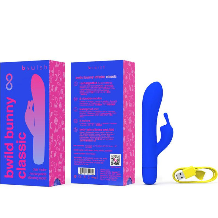 B SWISH - BWILD BUNNY INFINITE KLASSISCHER WIEDERAUFLADBARER VIBRATOR AUS BLAUEM SILIKON - INTIM SPACE Online Sexshop