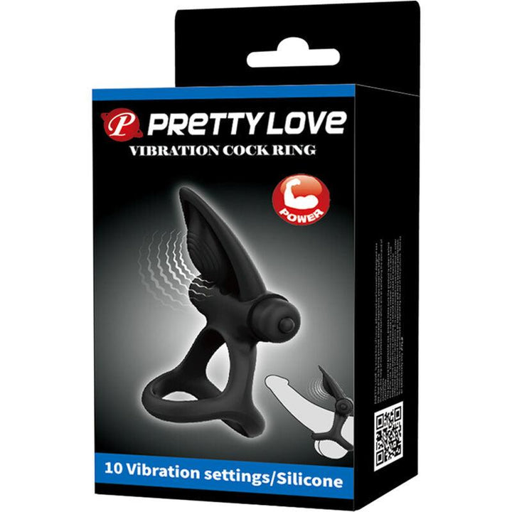 PRETTY LOVE - VIBRATIONSRING 10 VIBRATIONEN SCHWARZES SILIKON - INTIM SPACE Online Sexshop