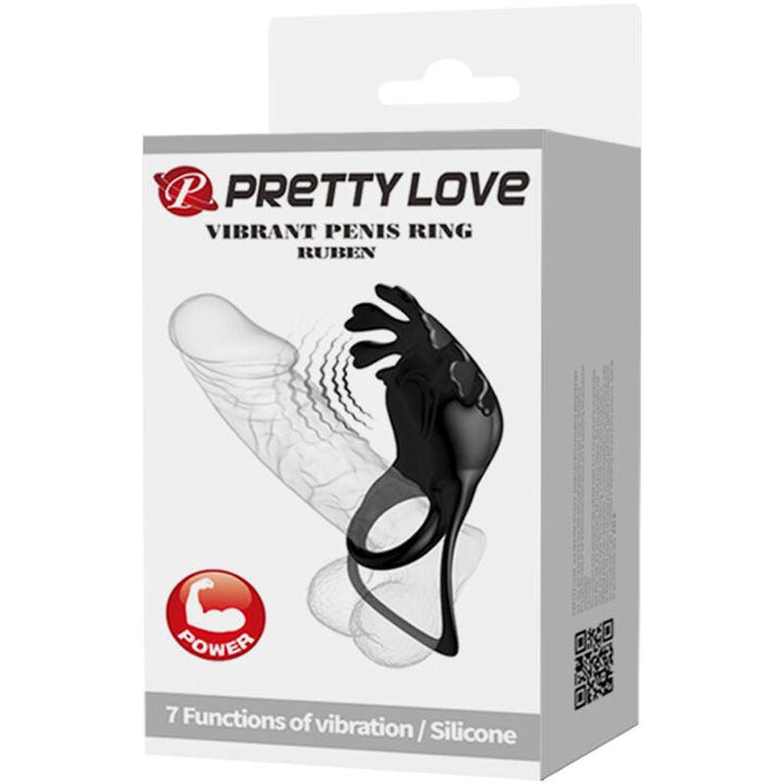 PRETTY LOVE - RUBEN VIBRATORRING - VIBRATIONEN SCHWARZES SILIKON - INTIM SPACE Online Sexshop