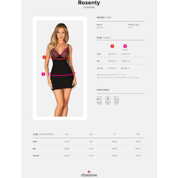 OBSESSIVE - ROSENTY CHEMISE - TANGA XS/S - INTIM SPACE Online Sexshop