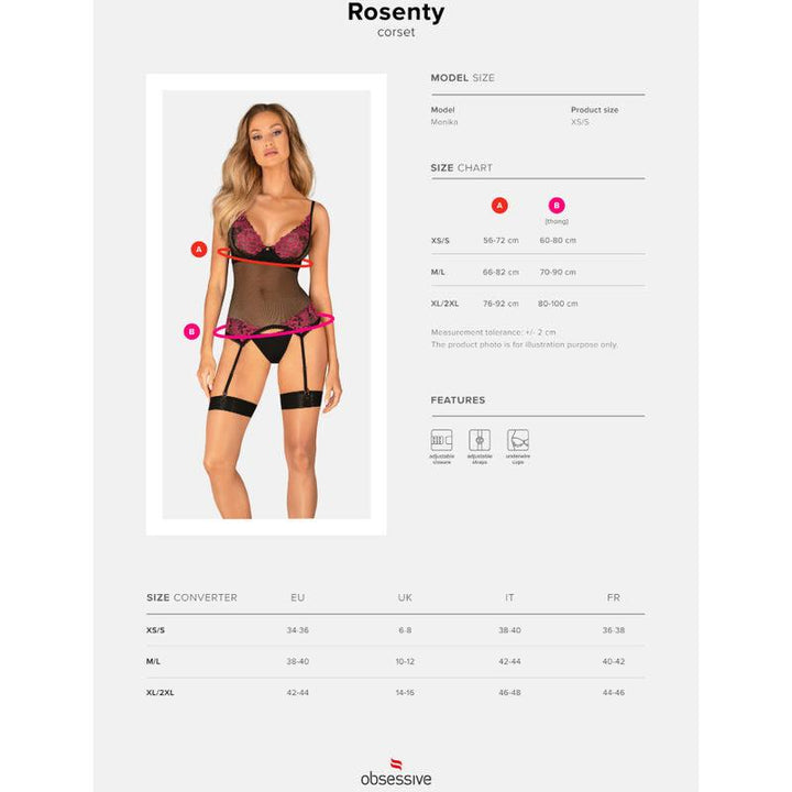 OBSESSIVE - ROSENTY KORSETT XS/S - INTIM SPACE Online Sexshop