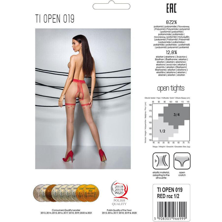 PASSION - TIOPEN 019 ROTE STRUMPFHOSE 1/2 20 DEN - INTIM SPACE Online Sexshop