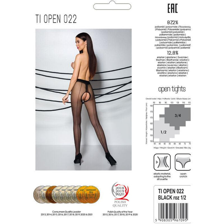 PASSION - TIOPEN 022 SCHWARZE STRUMPFHOSE 3/4 20 DEN - INTIM SPACE Online Sexshop